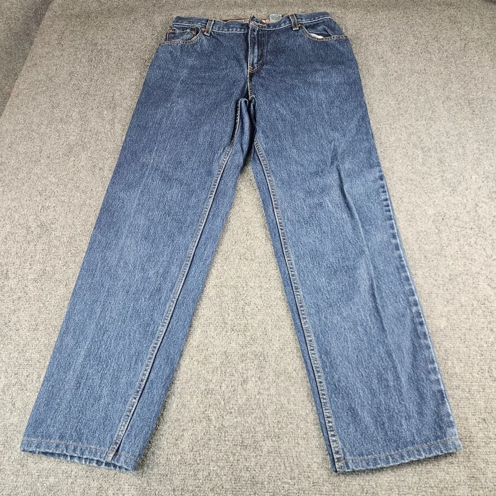 Levis 550 Relaxed Tapered Jeans Womens 14L Dark Wash Blue High Rise Cotton Denim